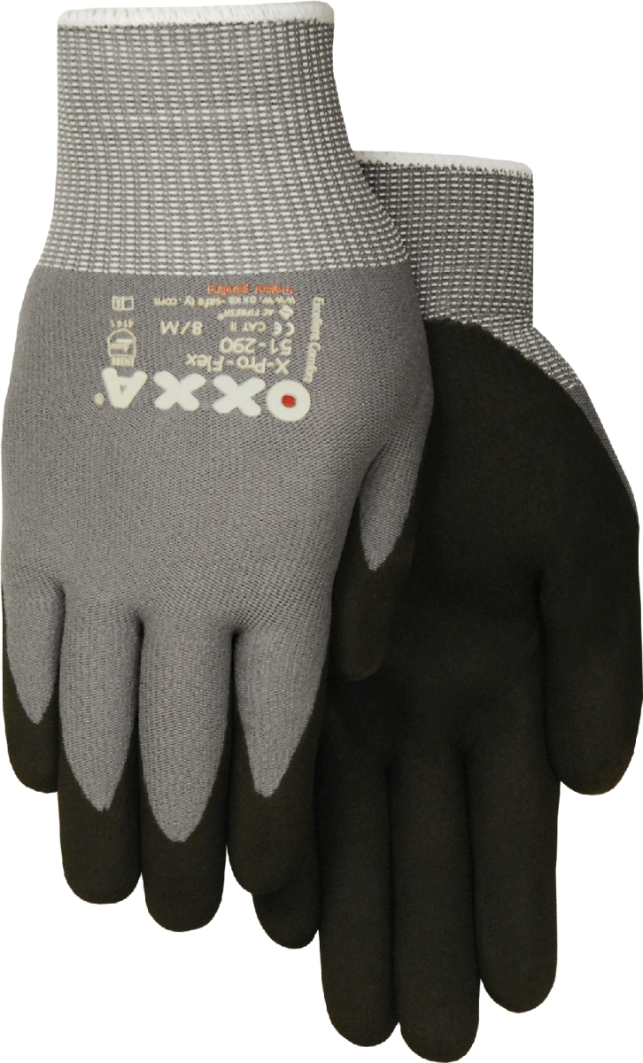 Handschuh OXXA X-Pro-Flex Grau/Schwarz (Oele/Fette) Rutschfest - L.
